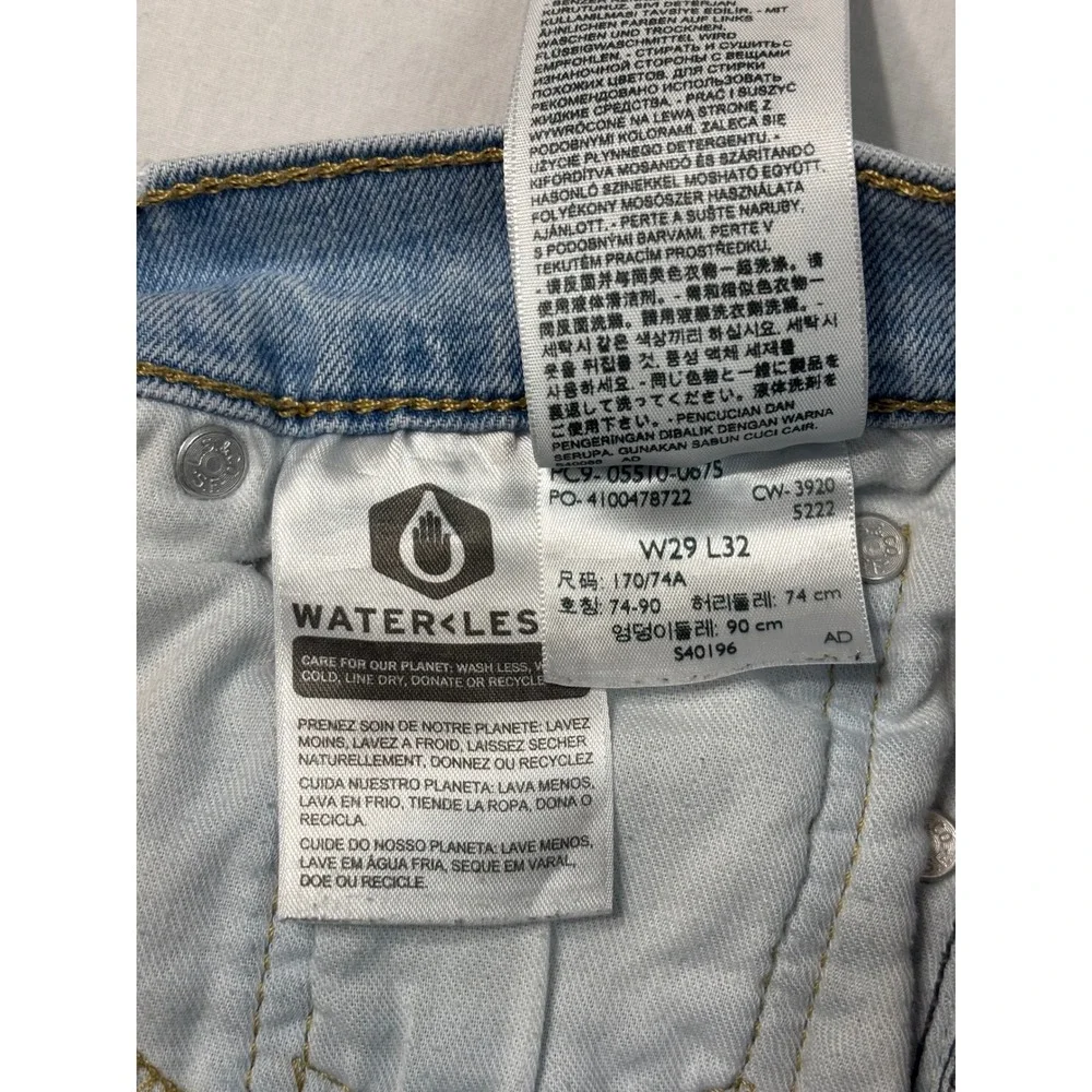 Levis 510 Skinny Fit Jeans Mens 29x32 Light Wash Denim Blue 05510-0875